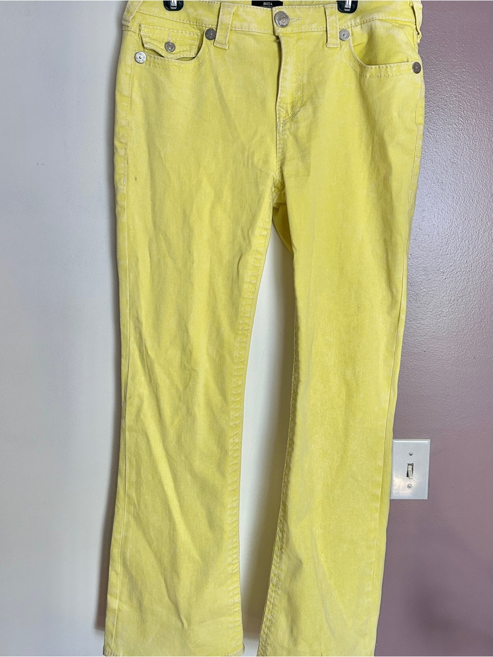 True Religion Yellow Flare Jeans